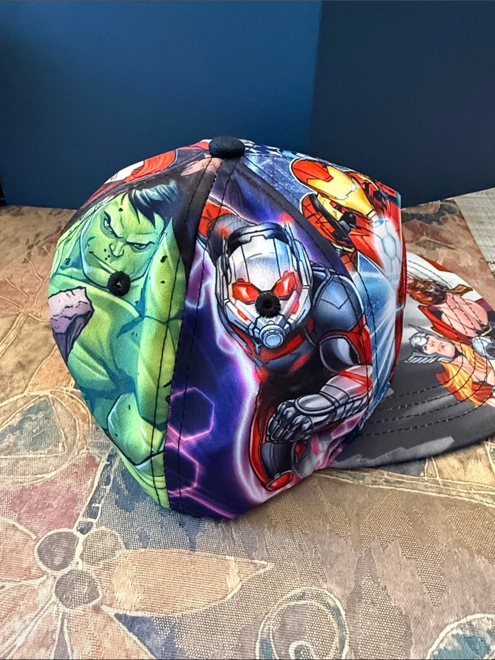 Avenger Kids Blue Red Multicharacter Baseball Hat